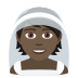 👰🏿 person with veil: dark skin tone display on JoyPixels